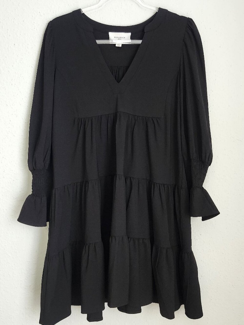 TUCKERNUCK POMANDER PLACE Black Crepe Kenzo Dress Little Black Dress S